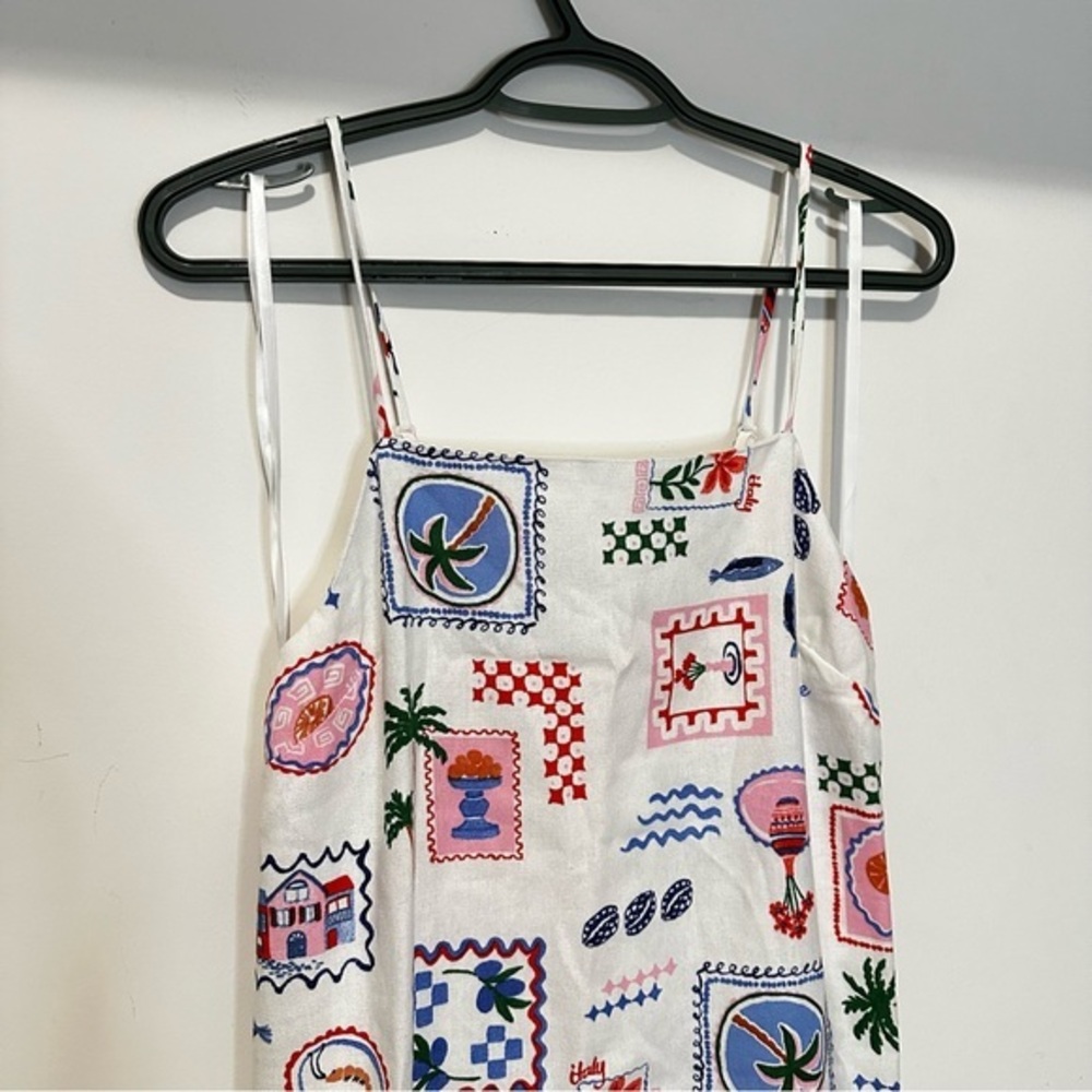NWOT Linen Blend Monteau Stamp Dress